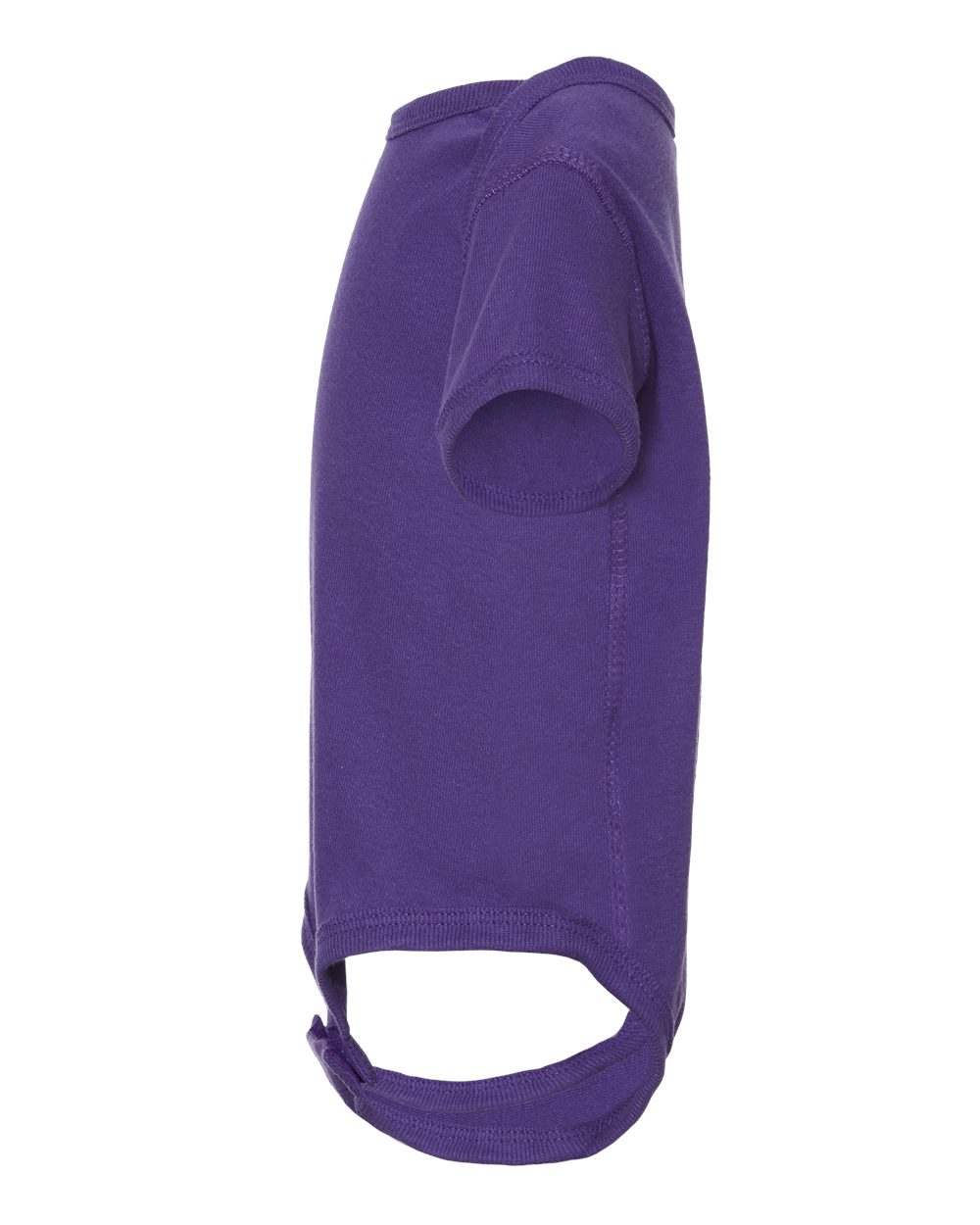 Left View of Purple Infant Baby Rib Bodysuit - 4400