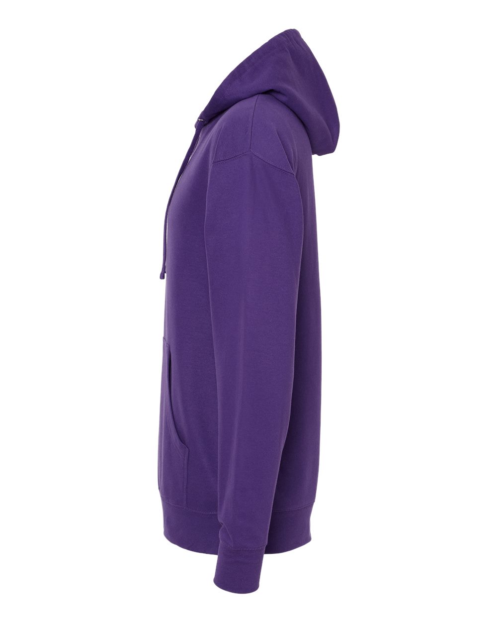 Left View of Purple Midweight Hooded Sweatshirt - SS4500