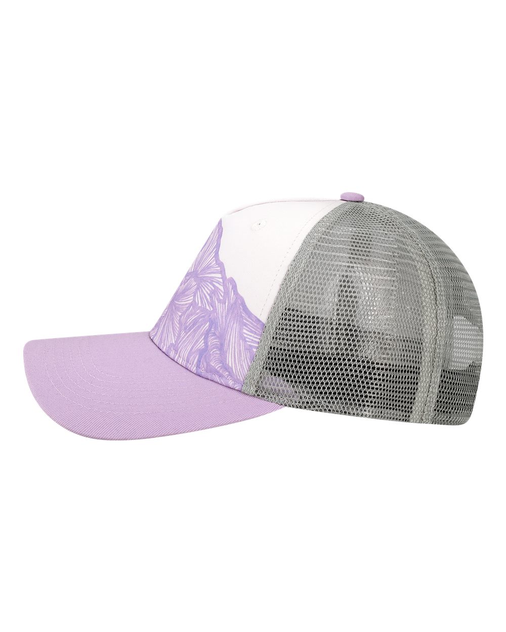 Left View of Purple Ranges/ Lavendar Sophia G Trucker Cap - 5PTKR