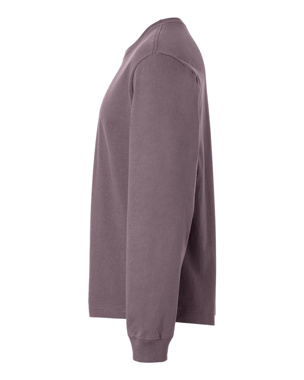 Left View of Purple Storm 7.5 oz Heavyweight Long Sleeve Tee - 4651
