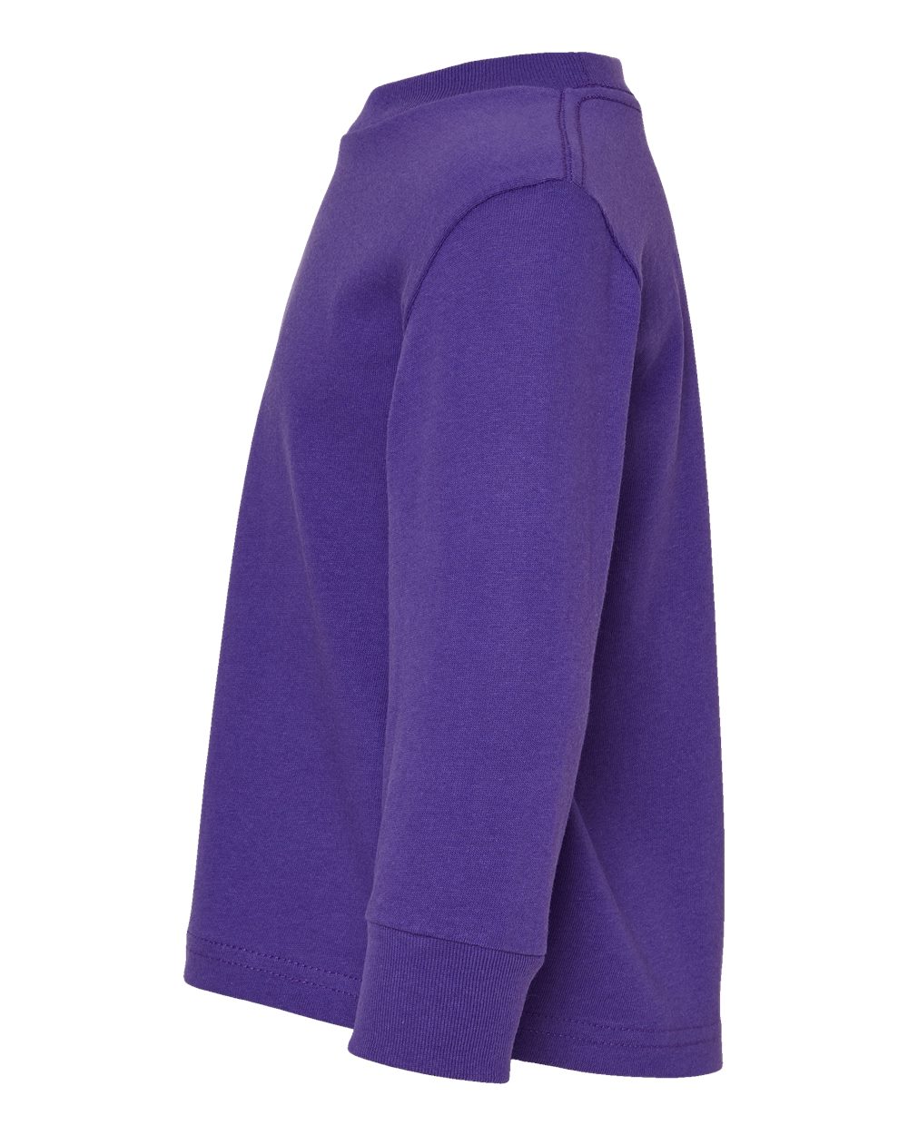 Left View of Purple Toddler Cotton Jersey Long Sleeve Tee - 3311