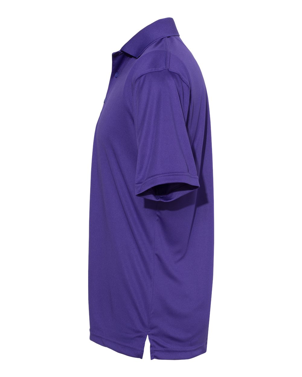 Left View of Purple Value Polyester Polo - 0100