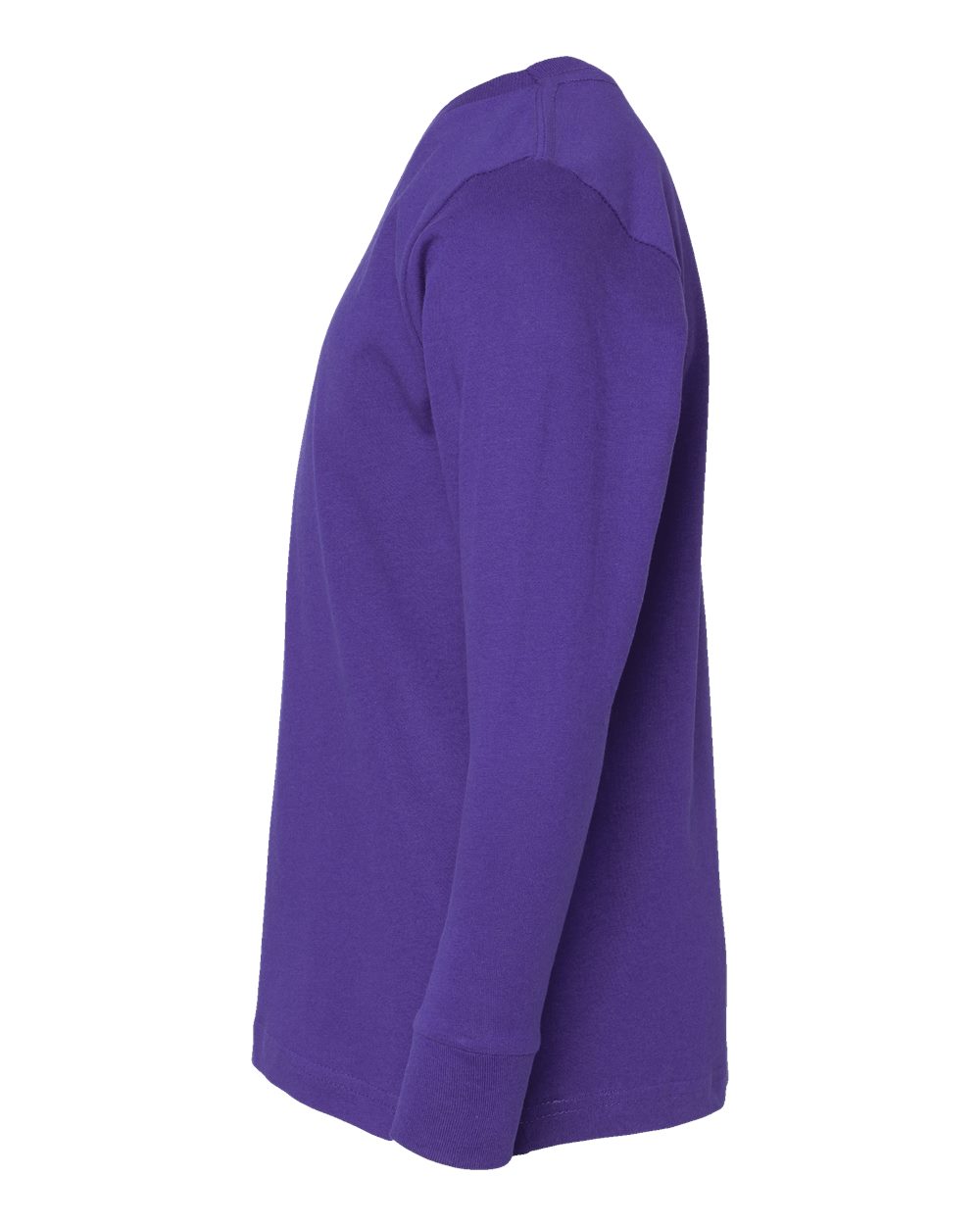 Left View of Purple Youth Fine Jersey Long Sleeve Tee - 6201