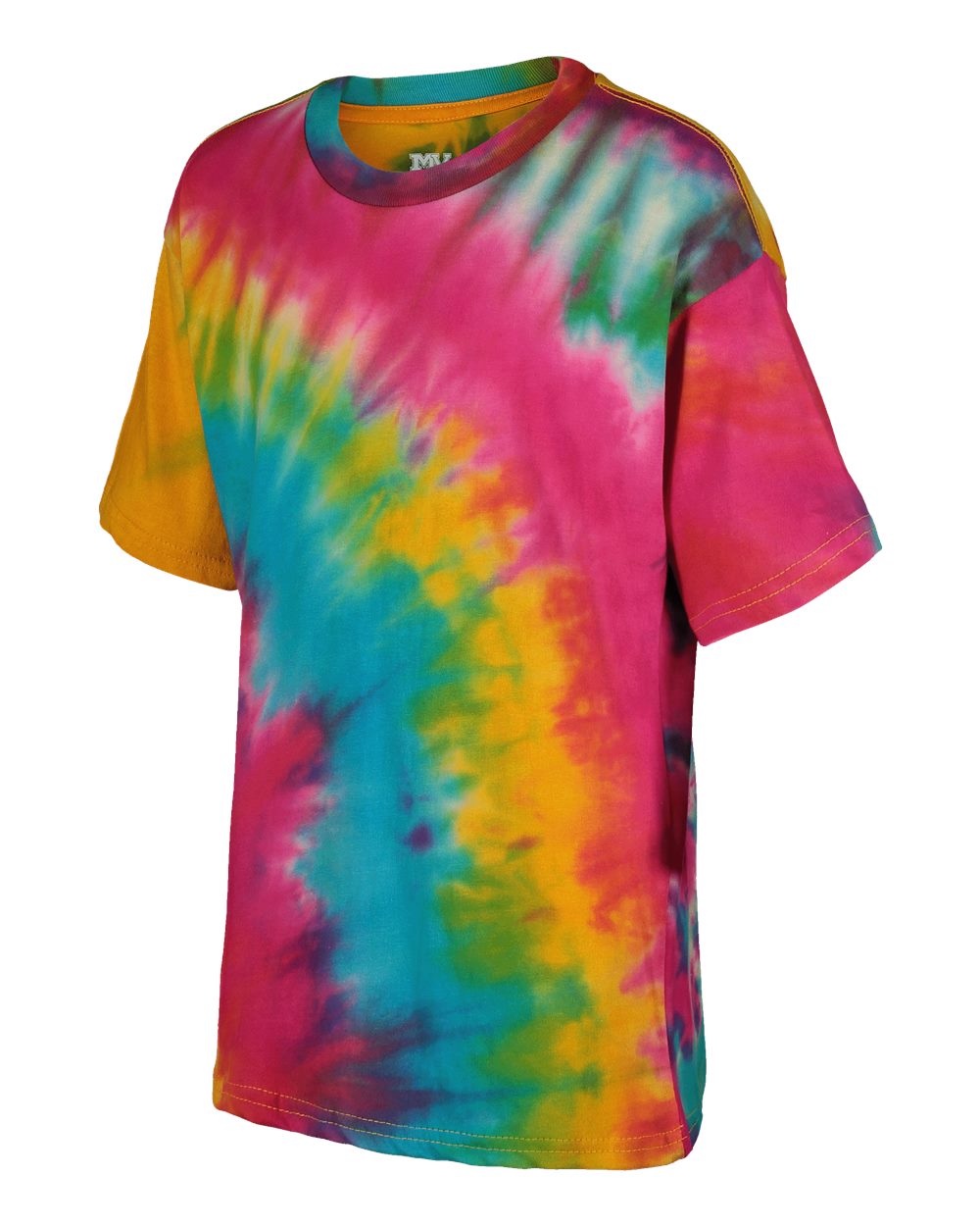 Left View of Rainbow Tie Dye Youth Crazy T-Shirt - 201Y