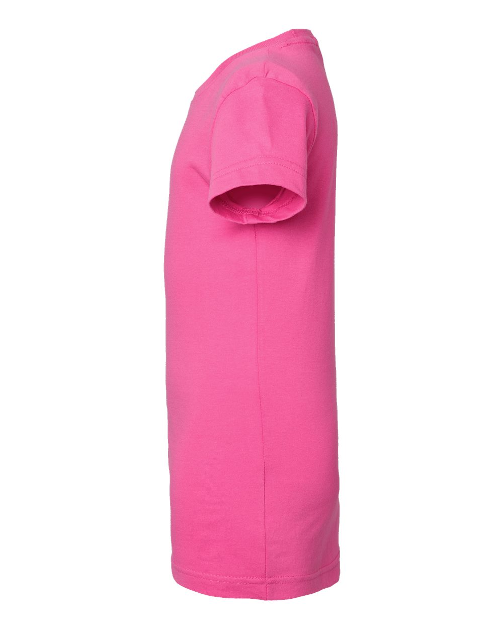 Left View of Raspberry Girls' Fine Jersey Tee - 2616