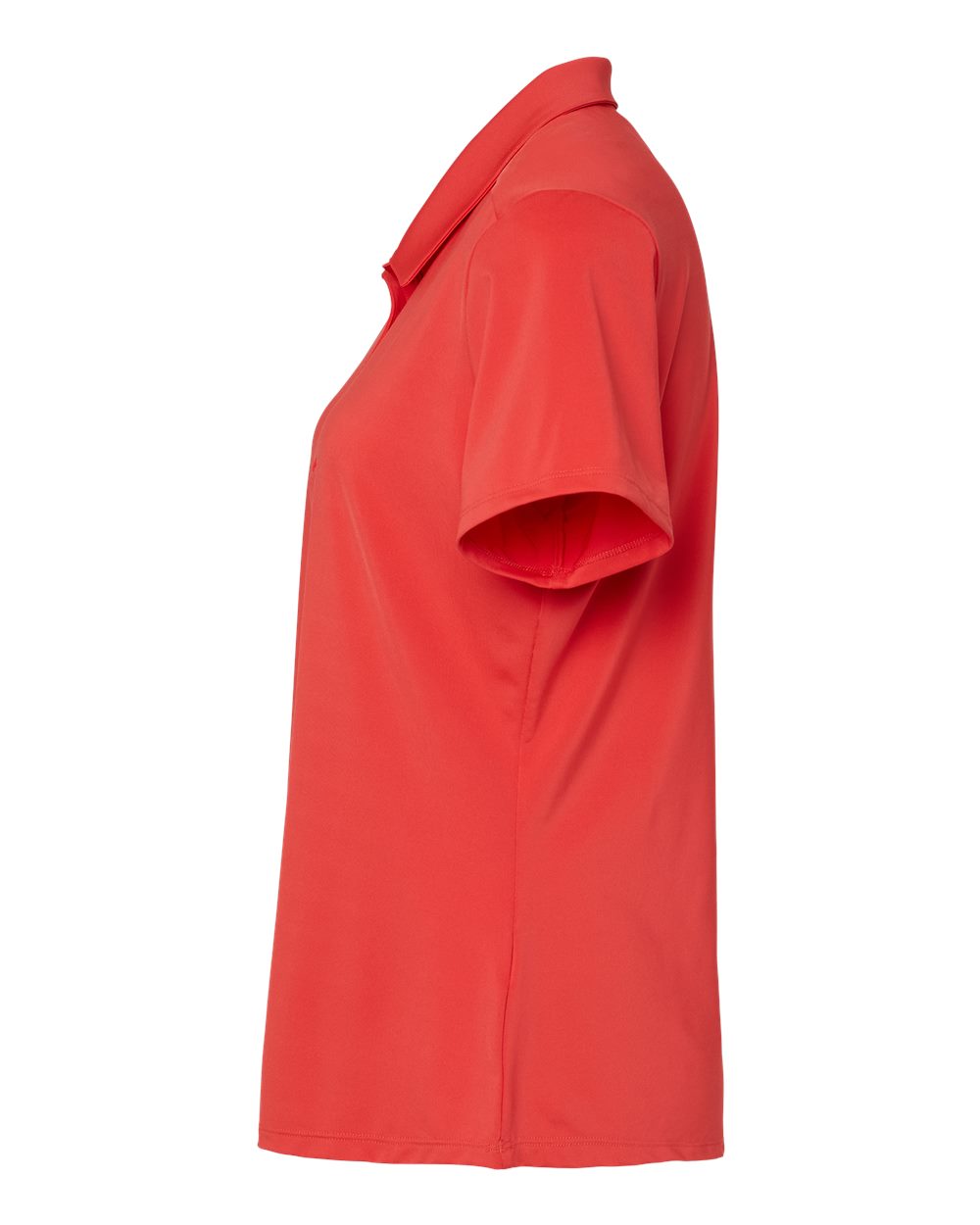 Left View of Real Coral Women's Ultimate Solid Polo - A515