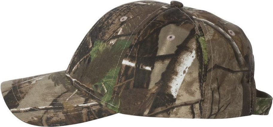 Left View of Realtree AP Green Licensed Camo Cap - LC10