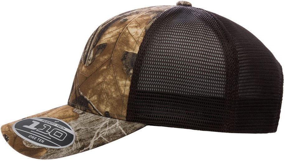 Left View of Realtree Edge/ Brown 110® Mesh-Back Cap - 110M