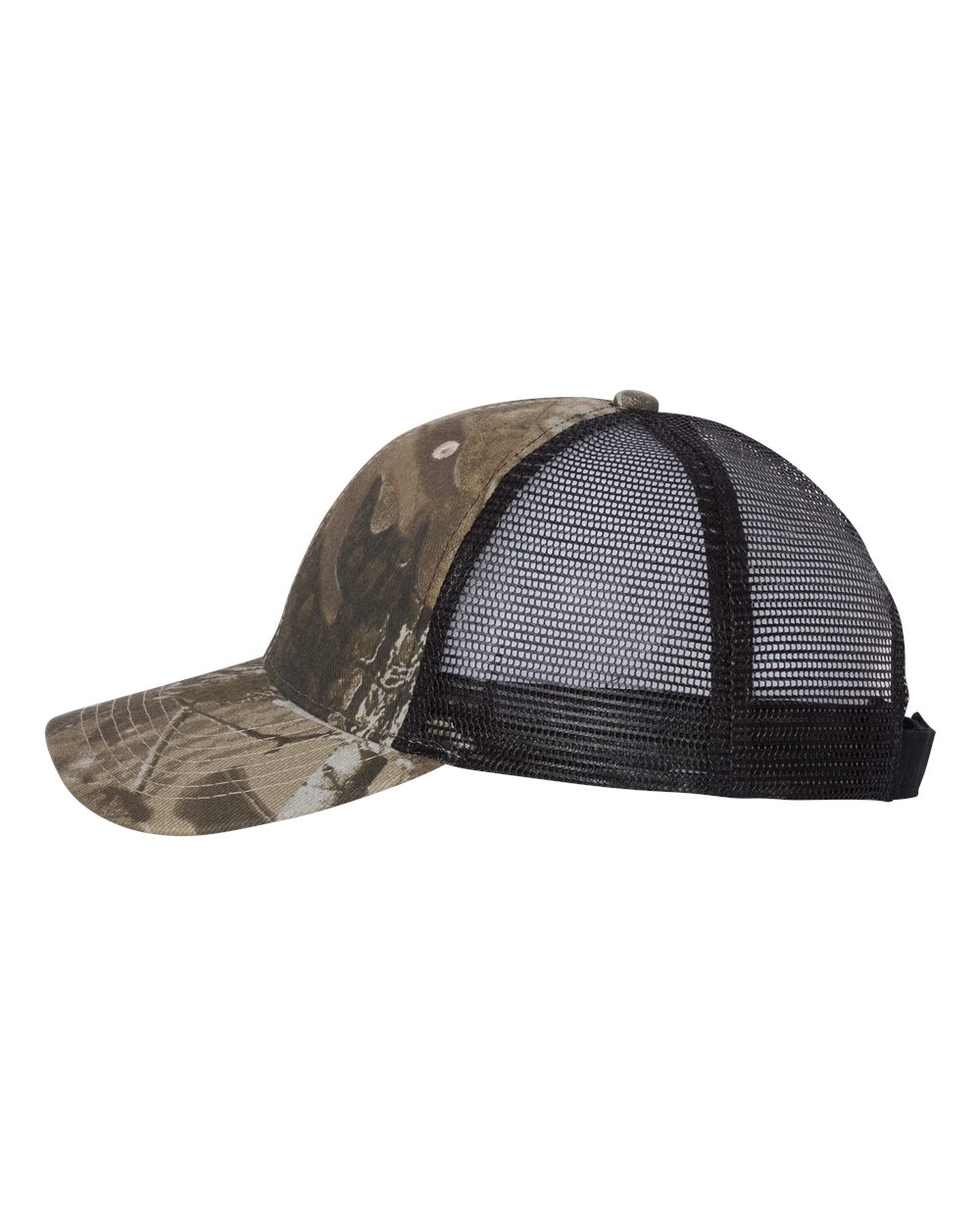 Left View of Realtree Hardwoods/ Black Licensed Camo Mesh Back Cap - LC5M