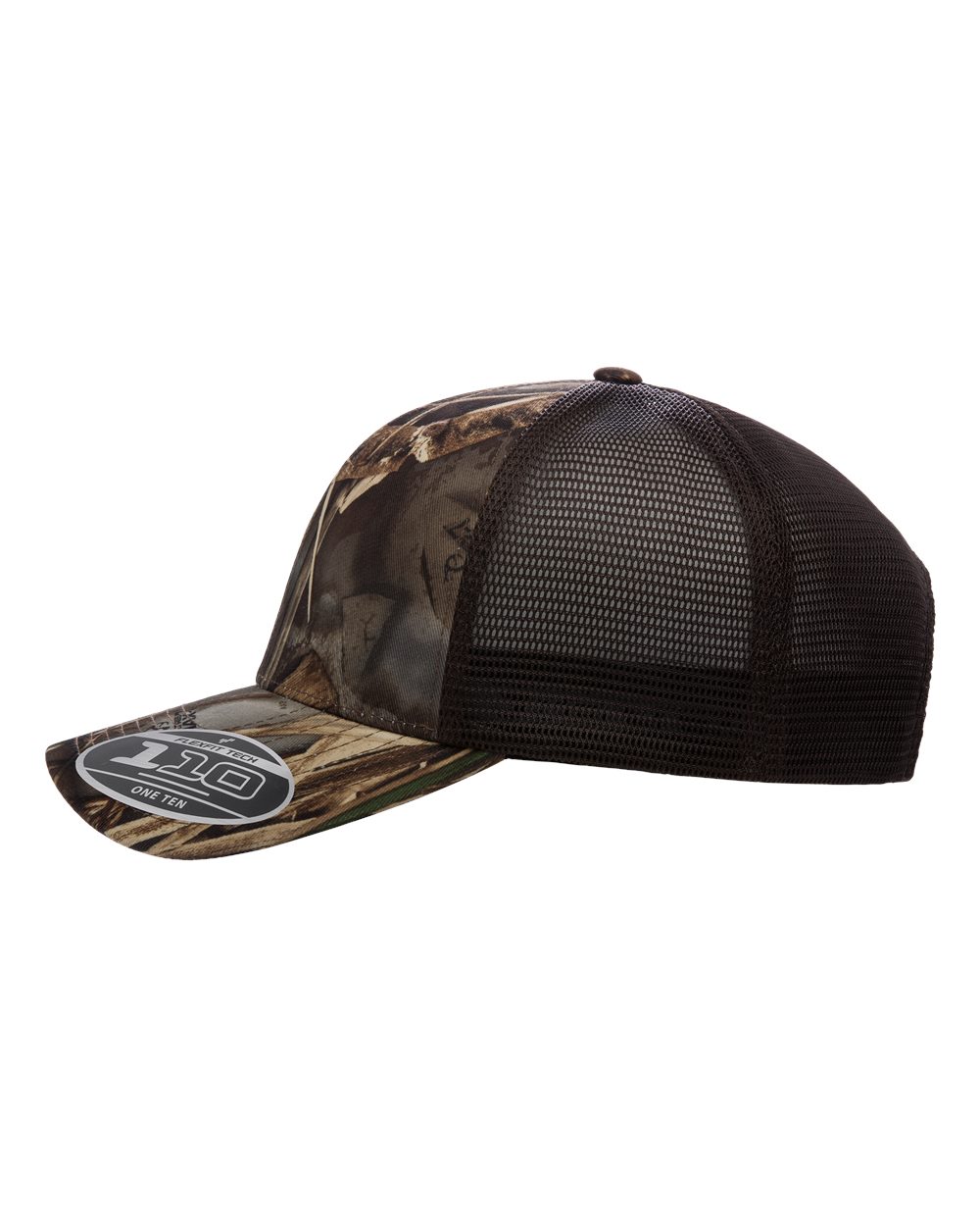 Left View of Realtree Max7/ Brown 110® Mesh-Back Cap - 110M