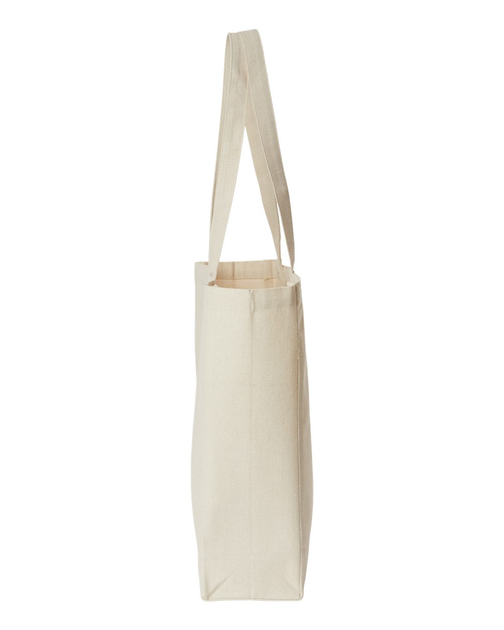 Left View of Recycled Natural Isabella Midweight Recycled Canvas Tote - 8503R