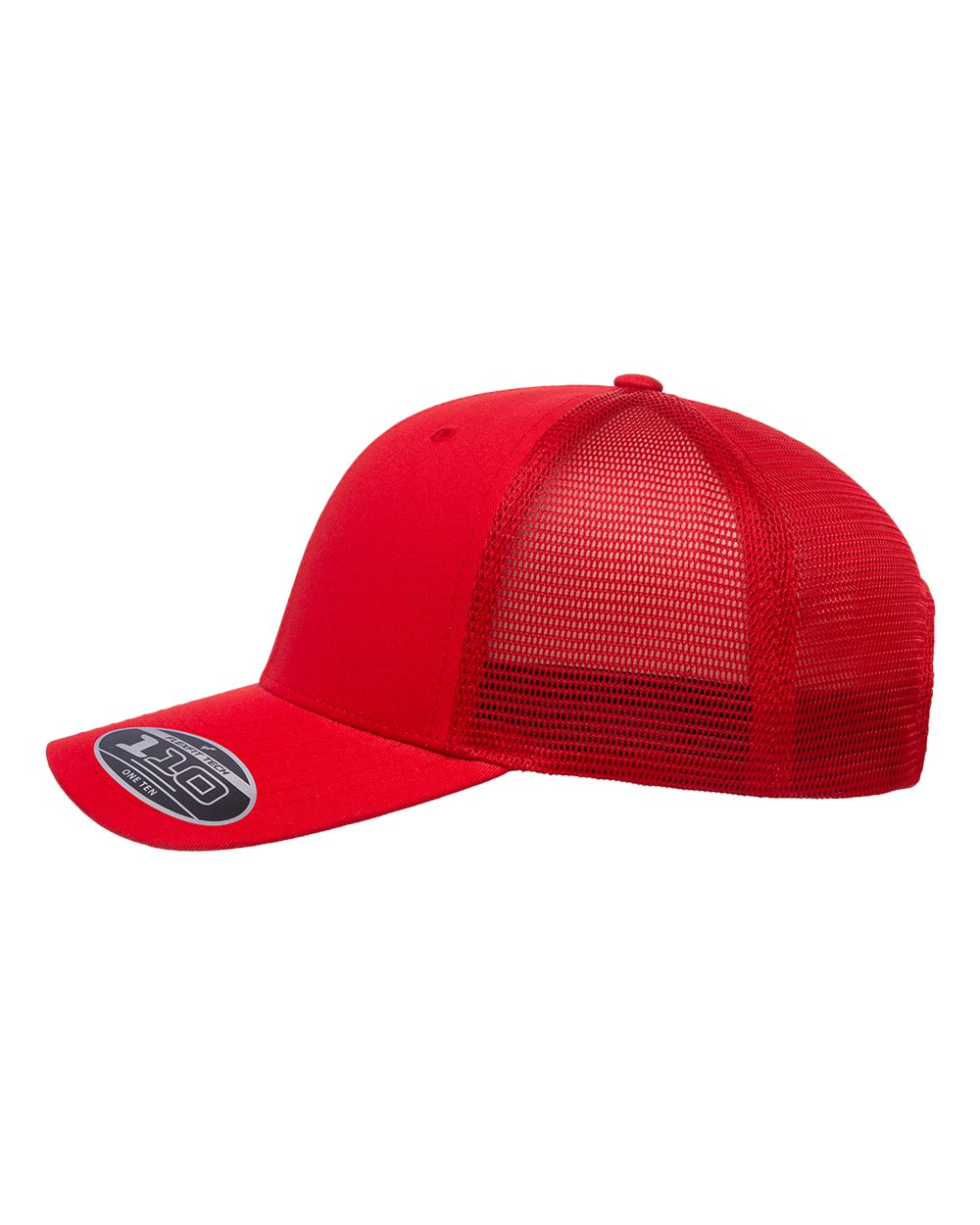 Left View of Red 110® Mesh-Back Cap - 110M