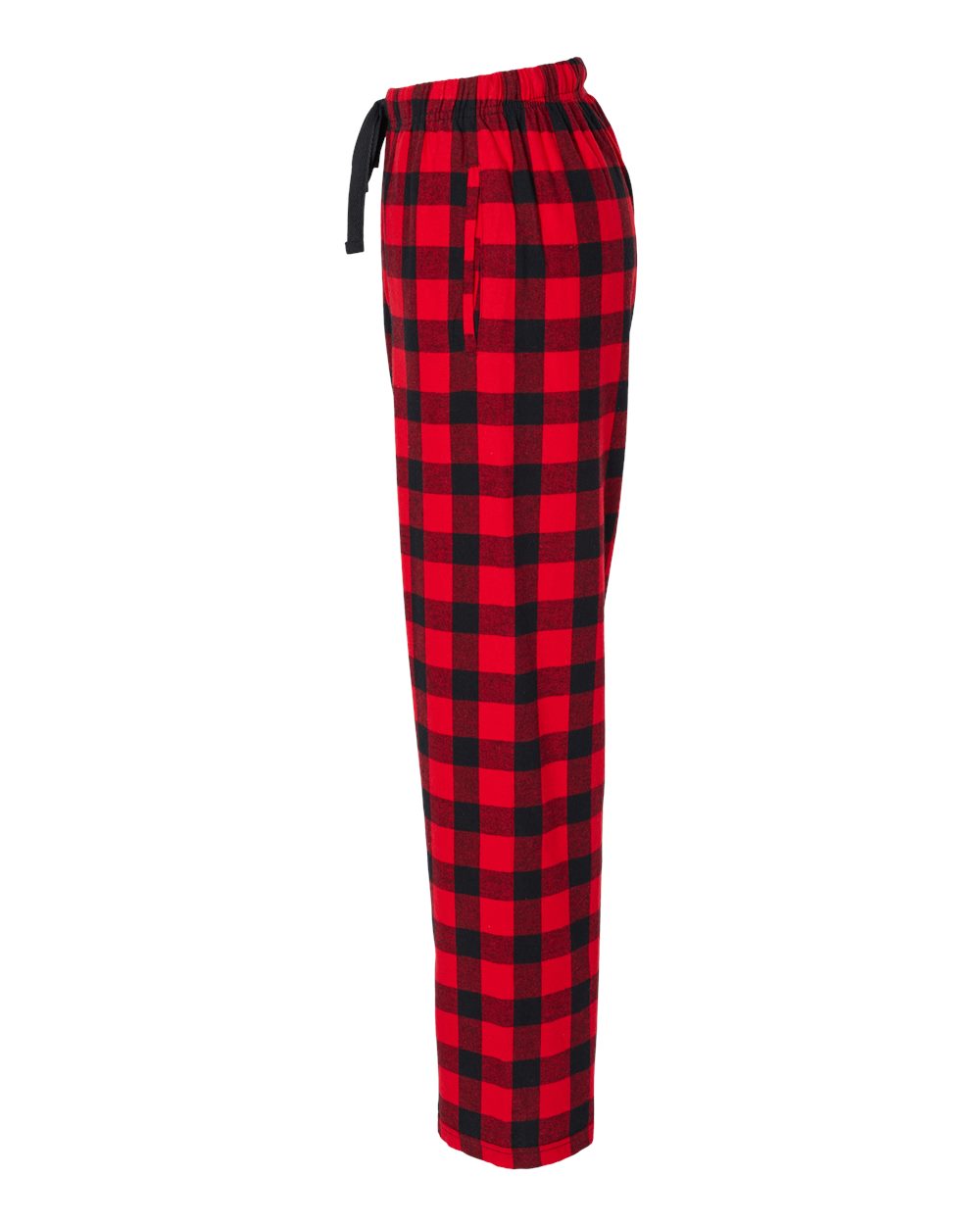 Left View of Red/ Black Buffalo Women's Haley Flannel Pants - BW6620
