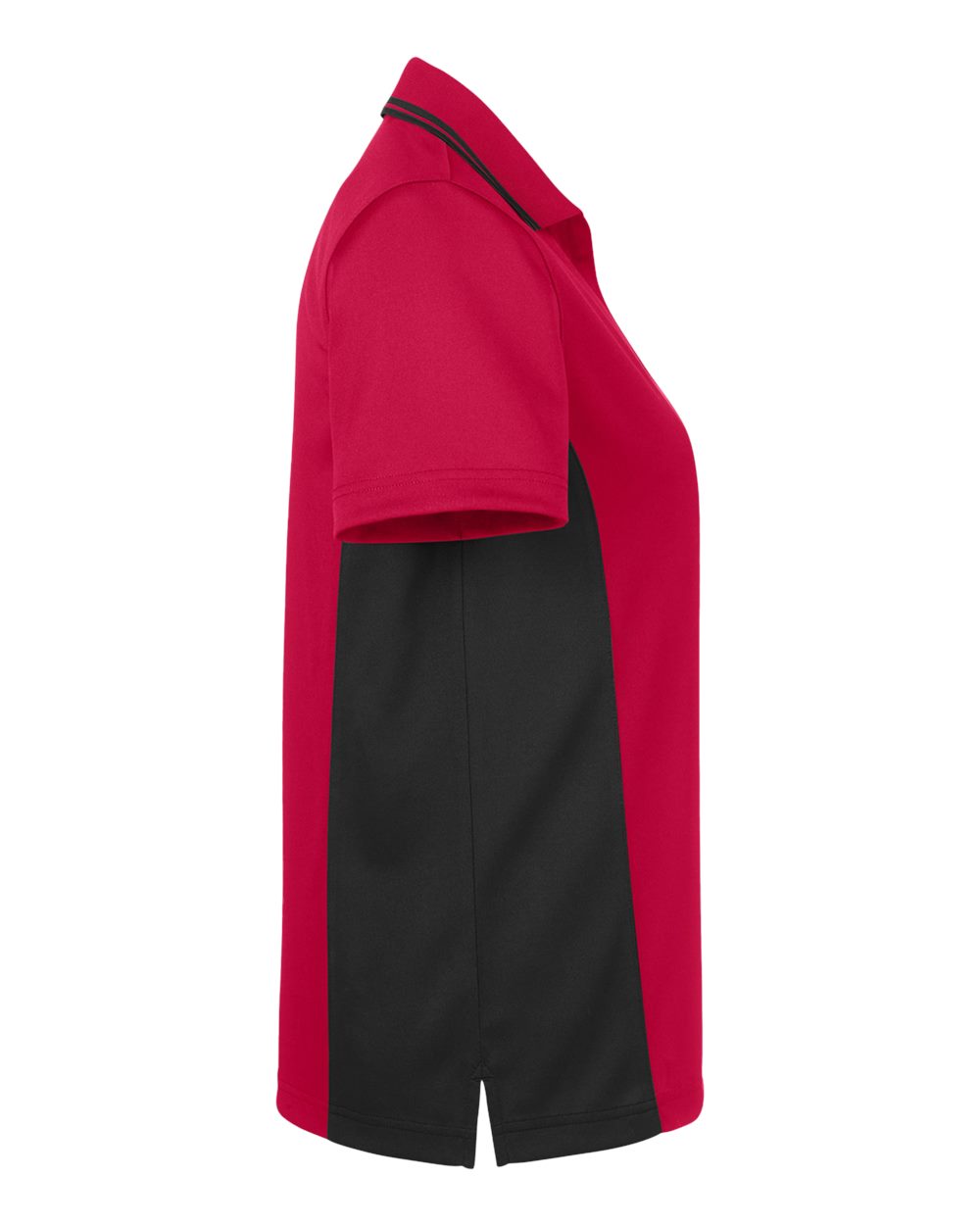 Left View of Red/ Black Women's Flash Snag Protection Plus IL Colorblock Polo - M386W