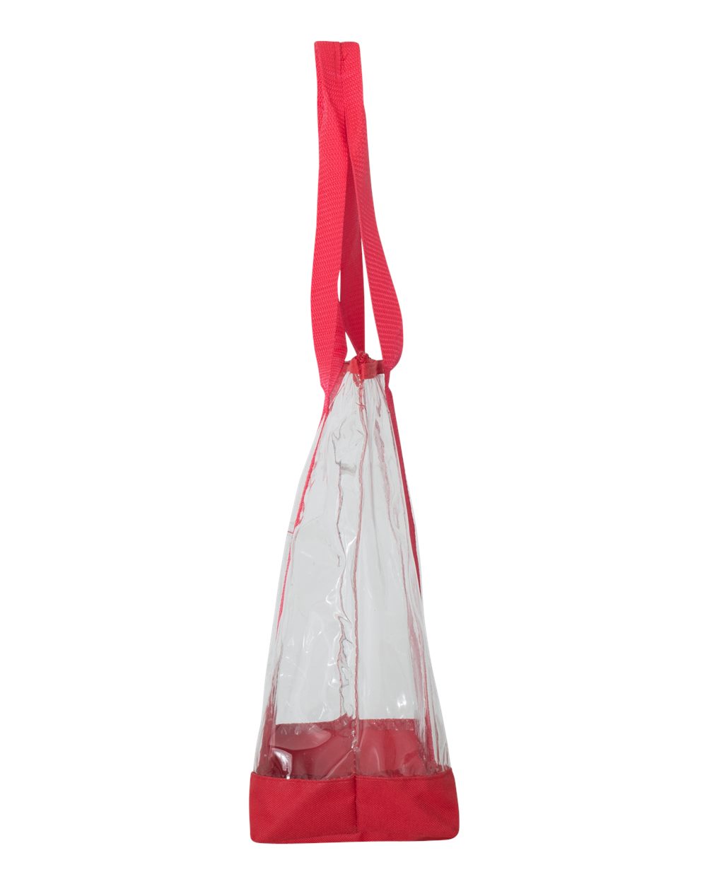 Left View of Red Clear Boat Tote - 7009