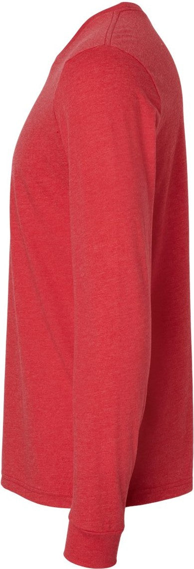 Left View of Red CVC Long Sleeve T-Shirt - 6211