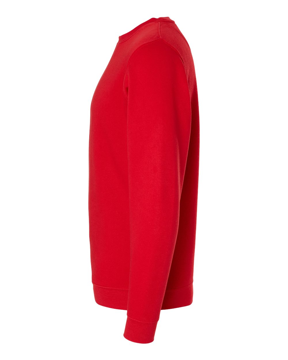 Left View of Red Elevated Fleece Crewneck Sweatshirt - 6925