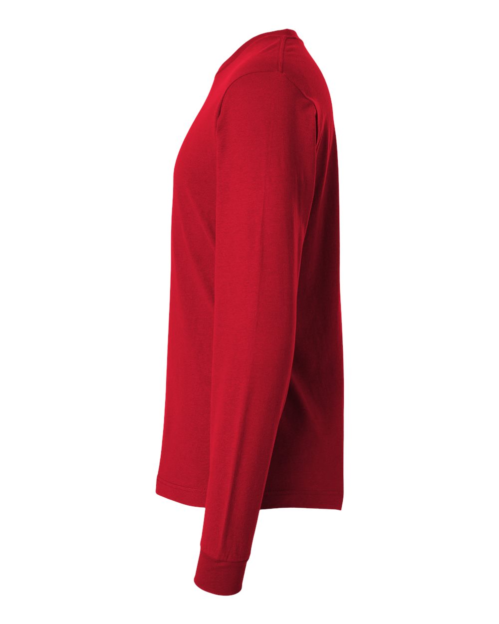 Left View of Red Fine Jersey Long Sleeve T-Shirt - 202LS