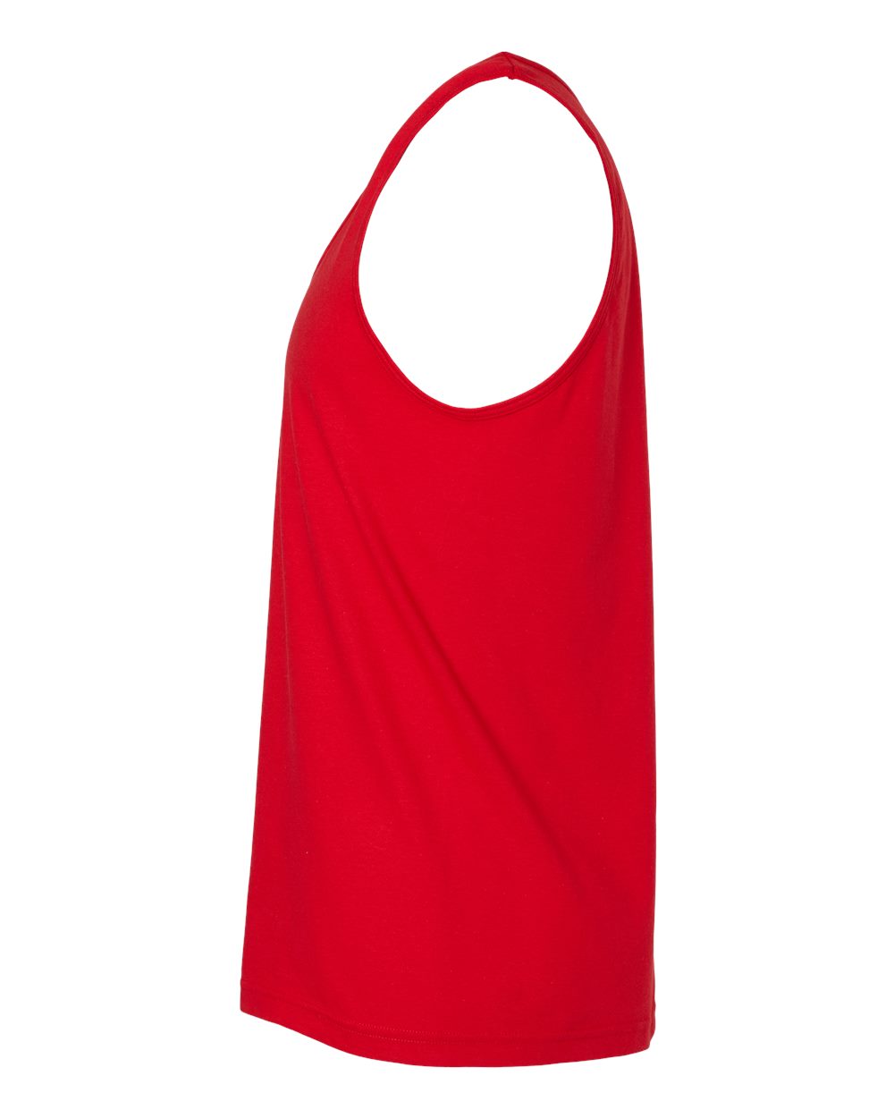 Left View of Red Fine Jersey Tank - 2408