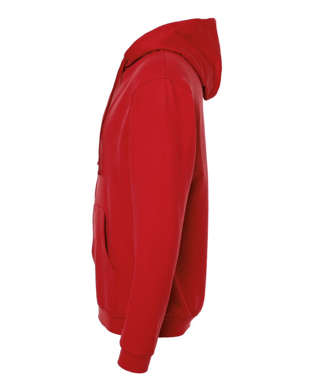 Left View of Red Full-Zip Hooded Sweatshirt - 331