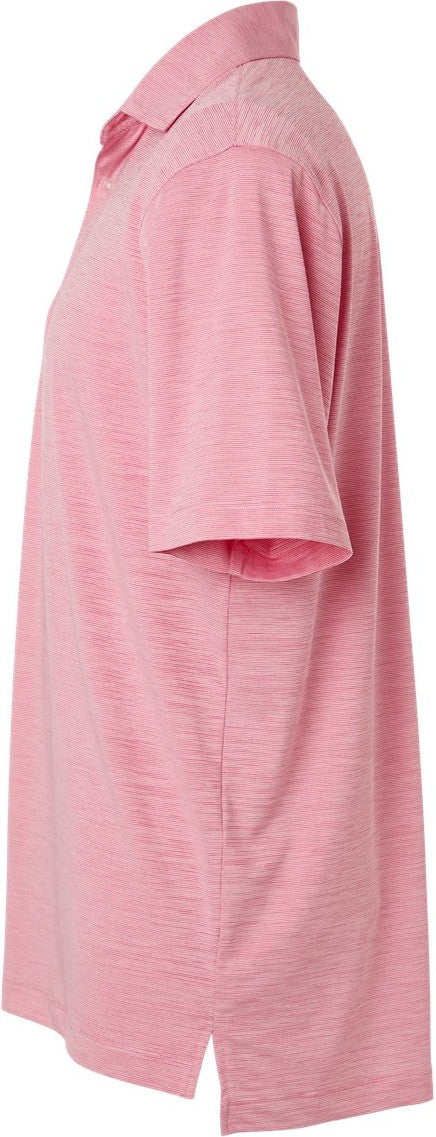 Left View of Red Heather Men's Bohemian Striped Heather Performance Polo - 162