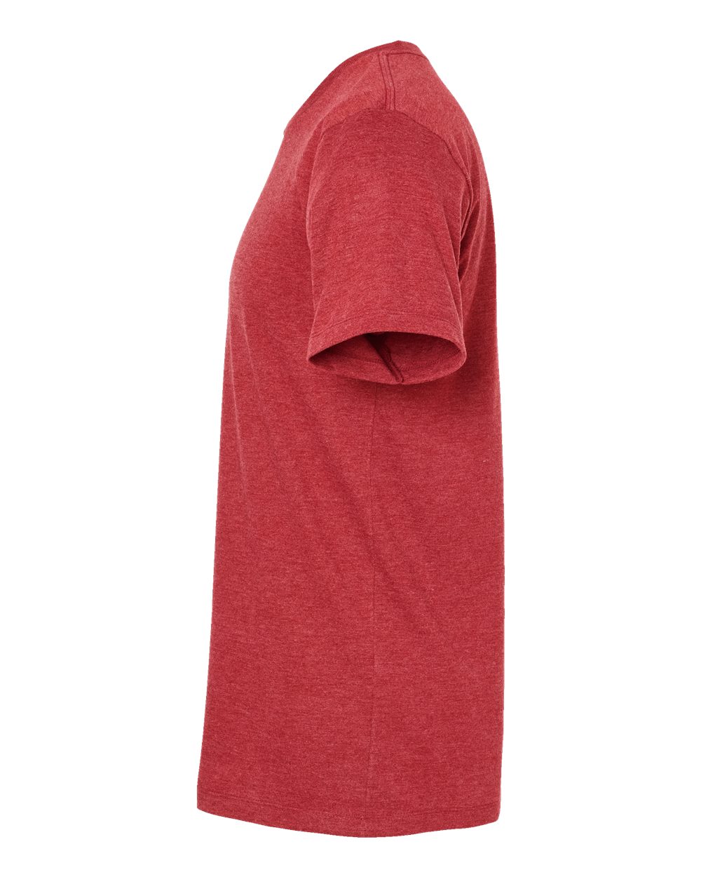 Left View of Red Heather Premium Cotton Blend T-Shirt - 541