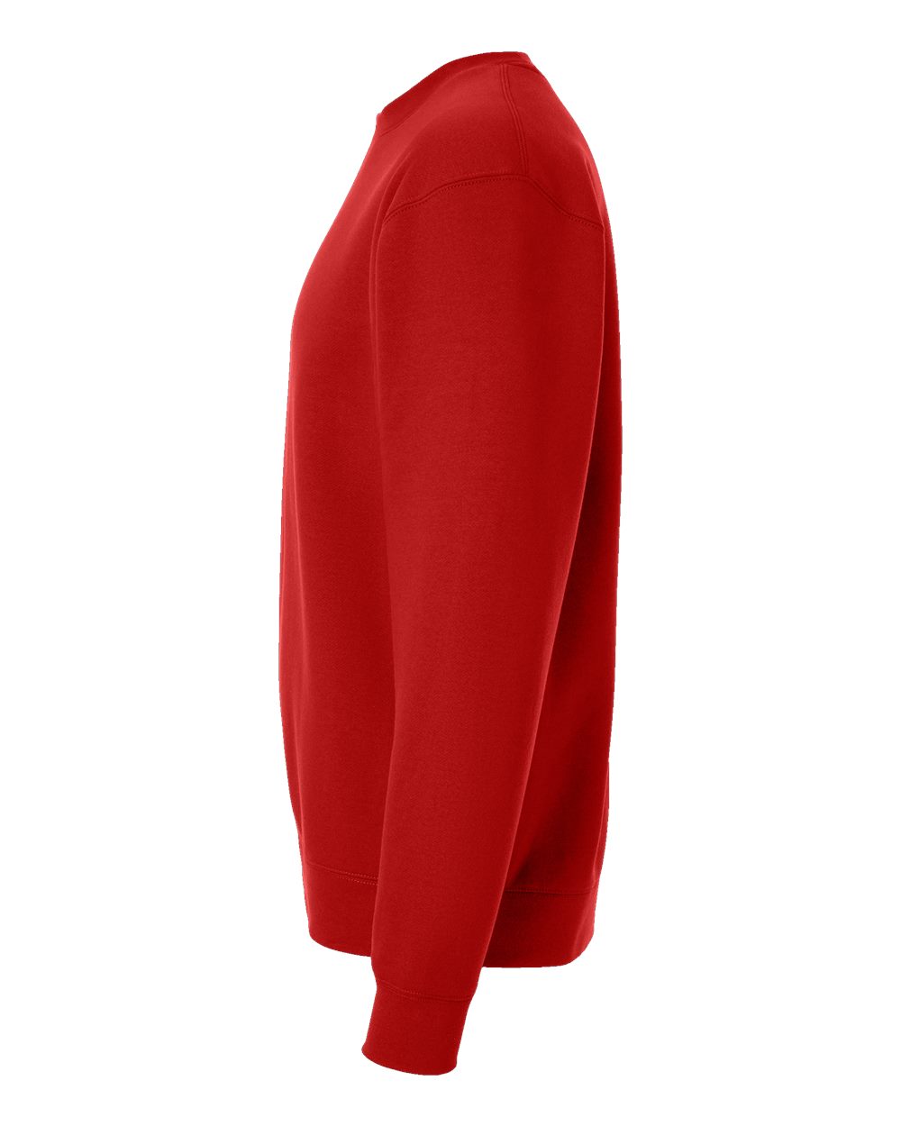 Left View of Red Heavyweight Crewneck Sweatshirt - IND3000