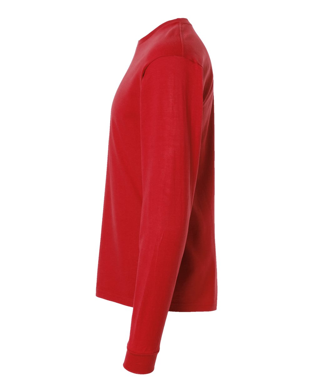Left View of Red Heavyweight Jersey Long Sleeve T-Shirt - 291