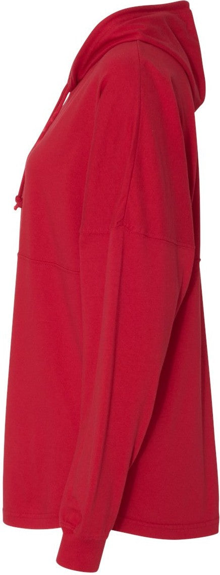 Left View of Red Hooded Game Day Jersey T-Shirt - 8228