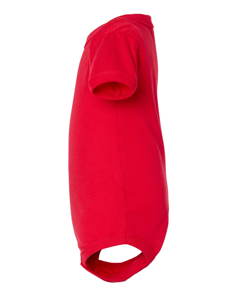 Left View of Red Infant Jersey One Piece - 100B