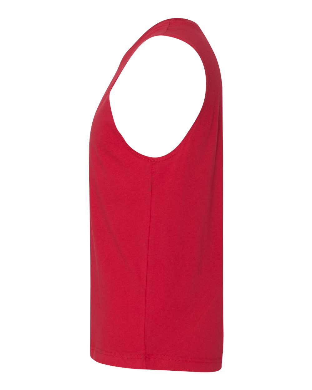 Left View of Red Jersey Muscle Tank - 3483