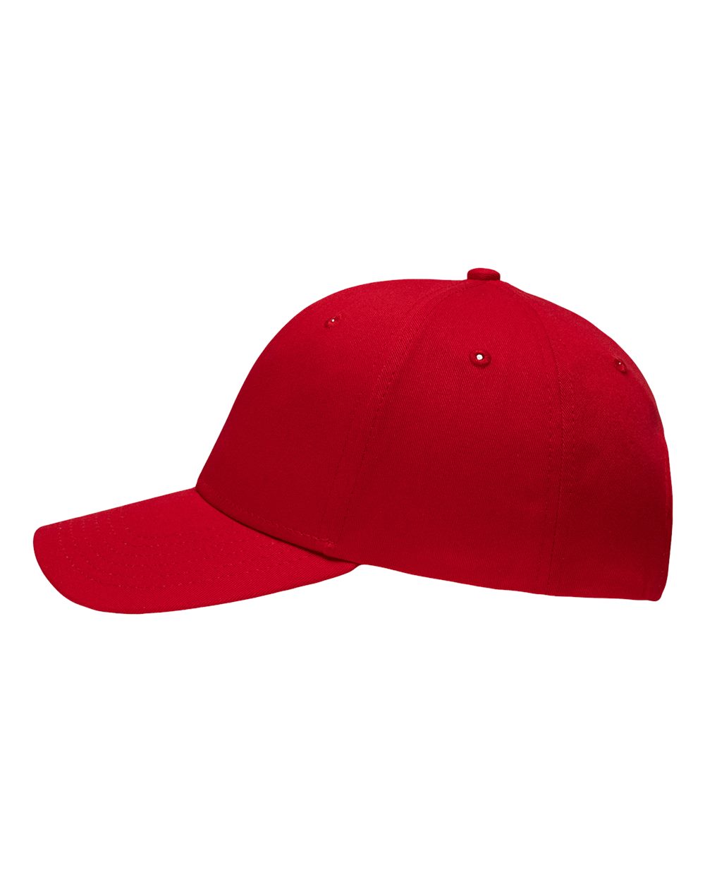 Left View of Red Lo-Pro Solid Back Traditional Trucker Cap - SP1400