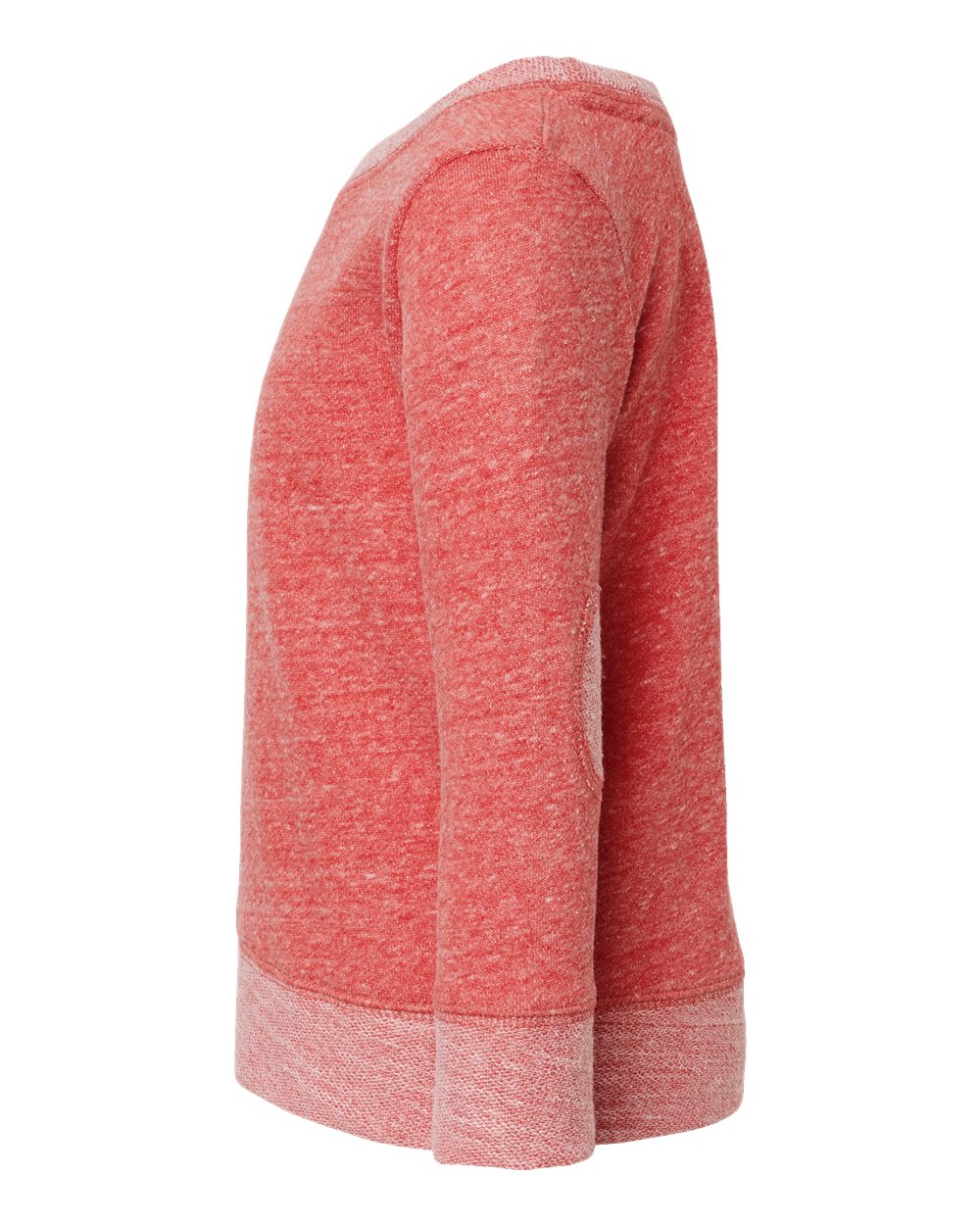 Left View of Red Melange Toddler Harborside Mélange French Terry Crew - 3379