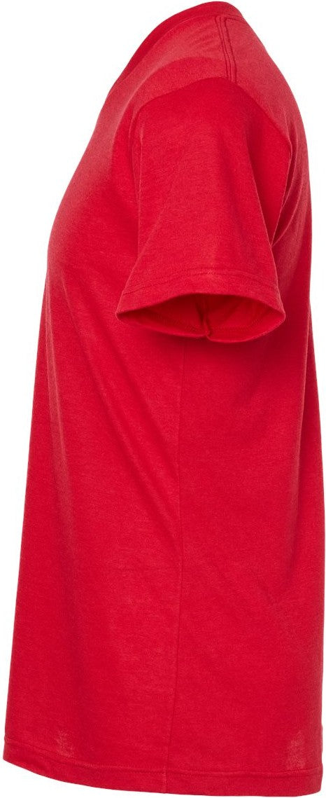 Left View of Red Poly-Rich V-Neck T-Shirt - 207