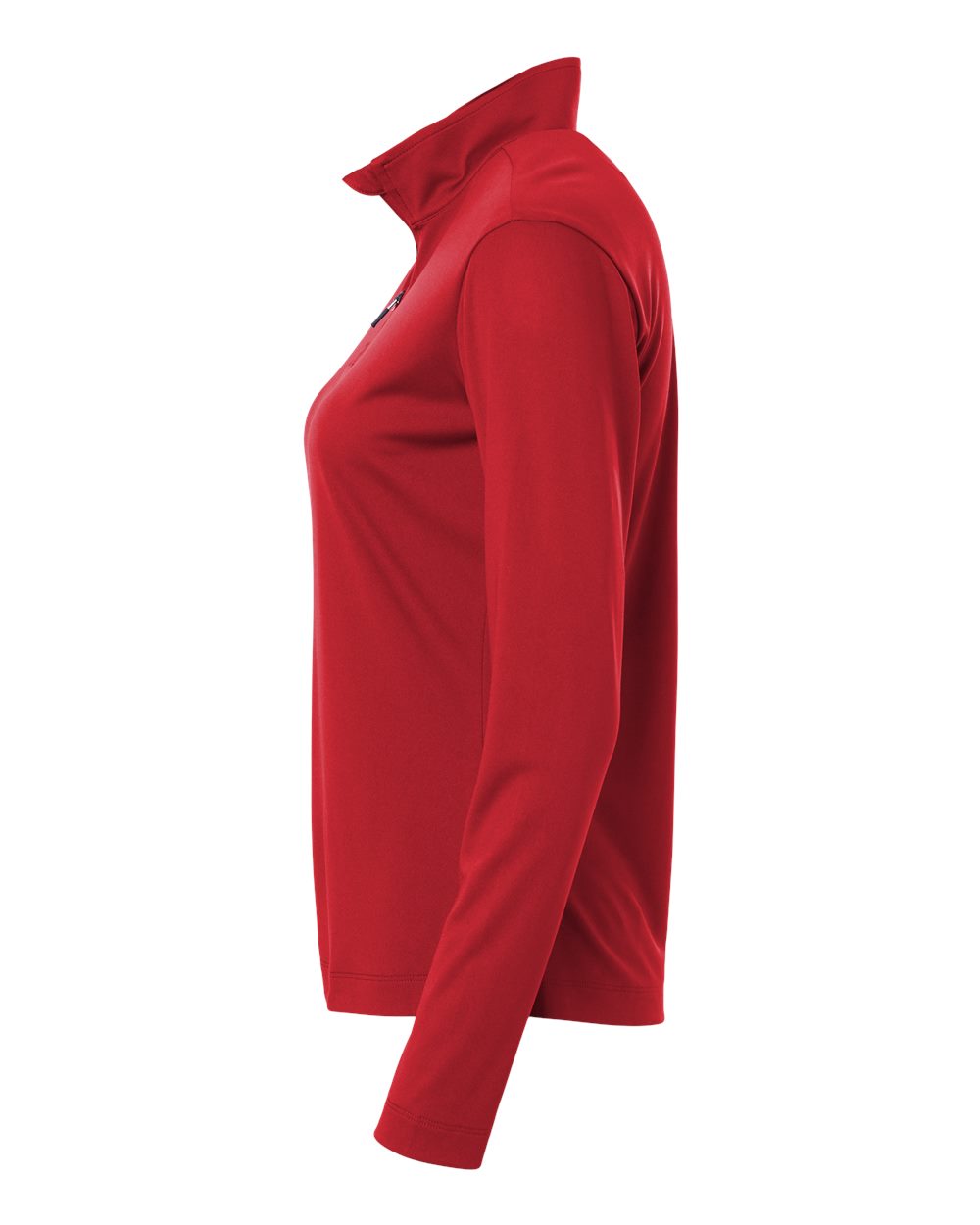 Left View of Red Pro-Lock Women's Performance Quarter-Zip Pullover - 41870L