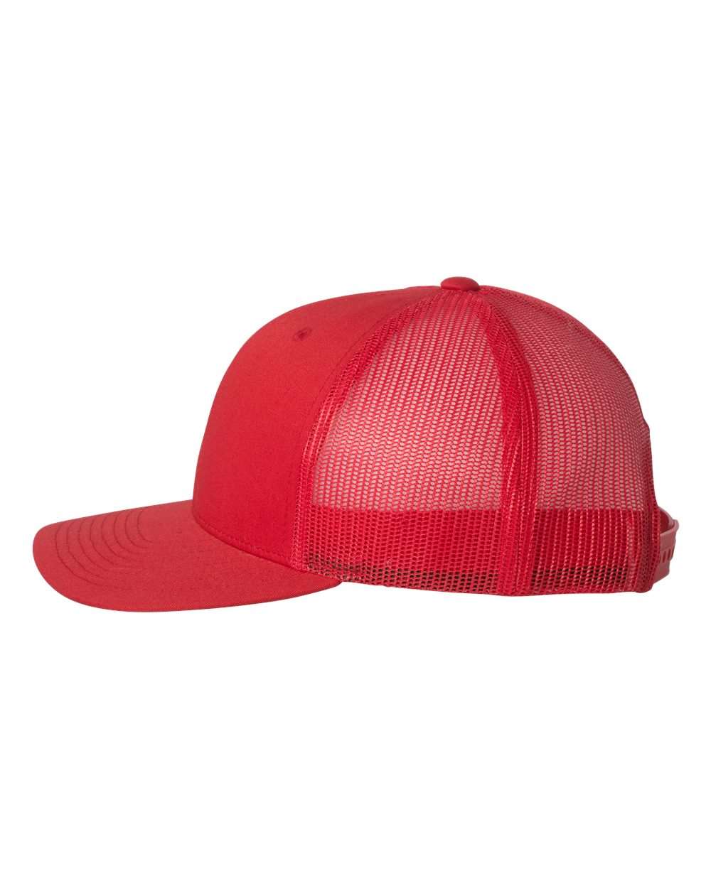 Left View of Red Retro Trucker Cap - 6606