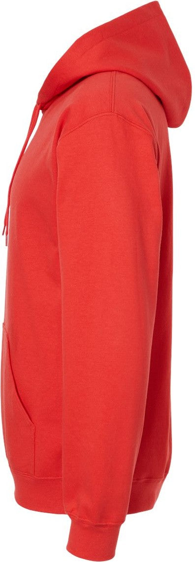 Left View of Red Softstyle® Midweight Hooded Sweatshirt - SF500