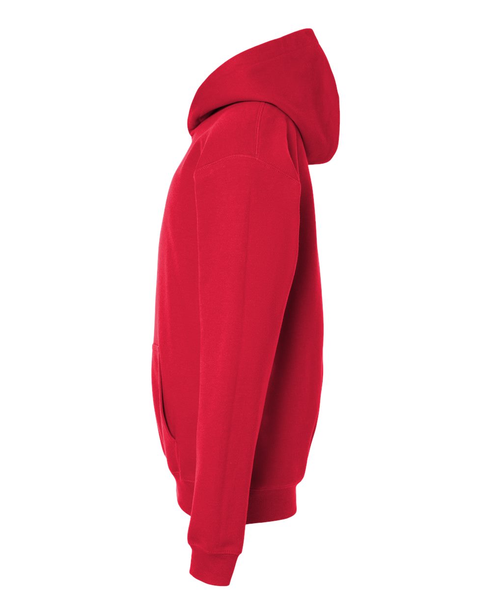 Left View of Red Softstyle® Youth Midweight Hooded Sweatshirt - SF500B