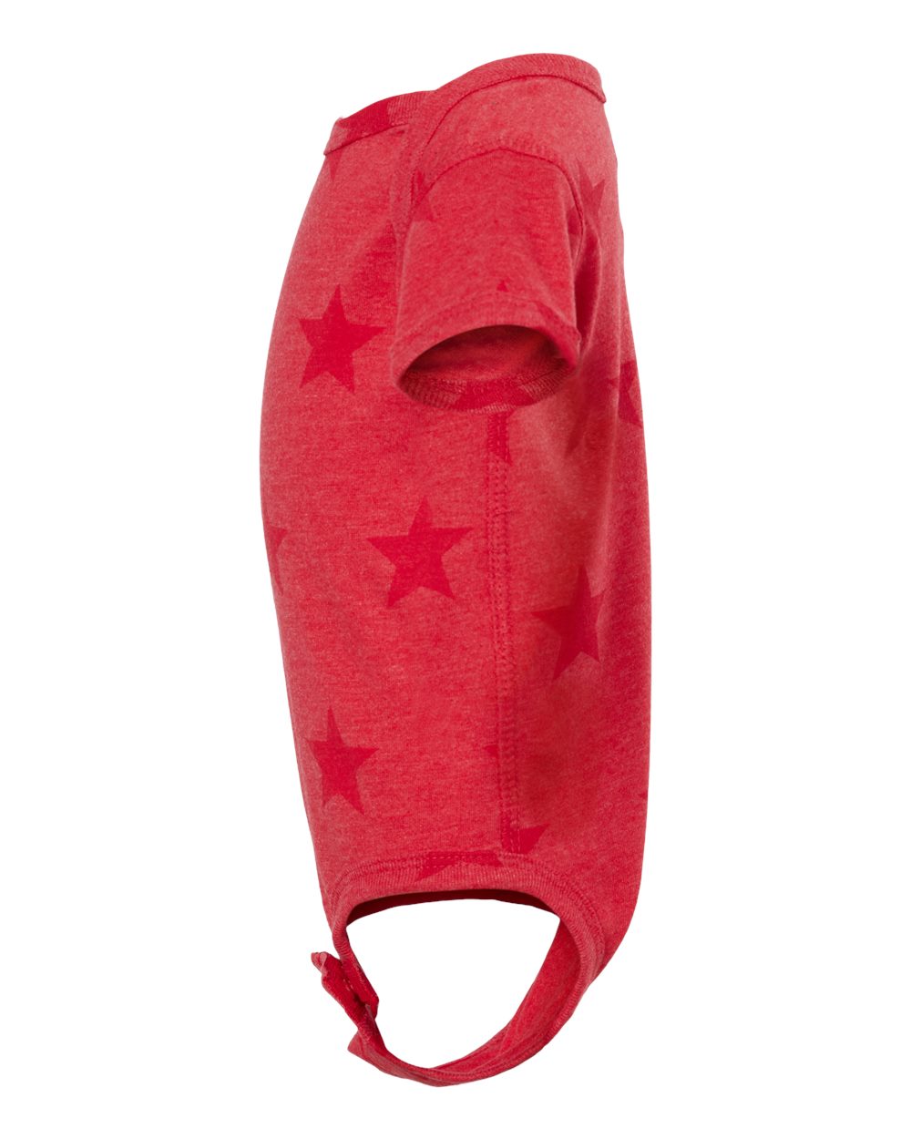 Left View of Red Star Infant Star Print Bodysuit - 4329