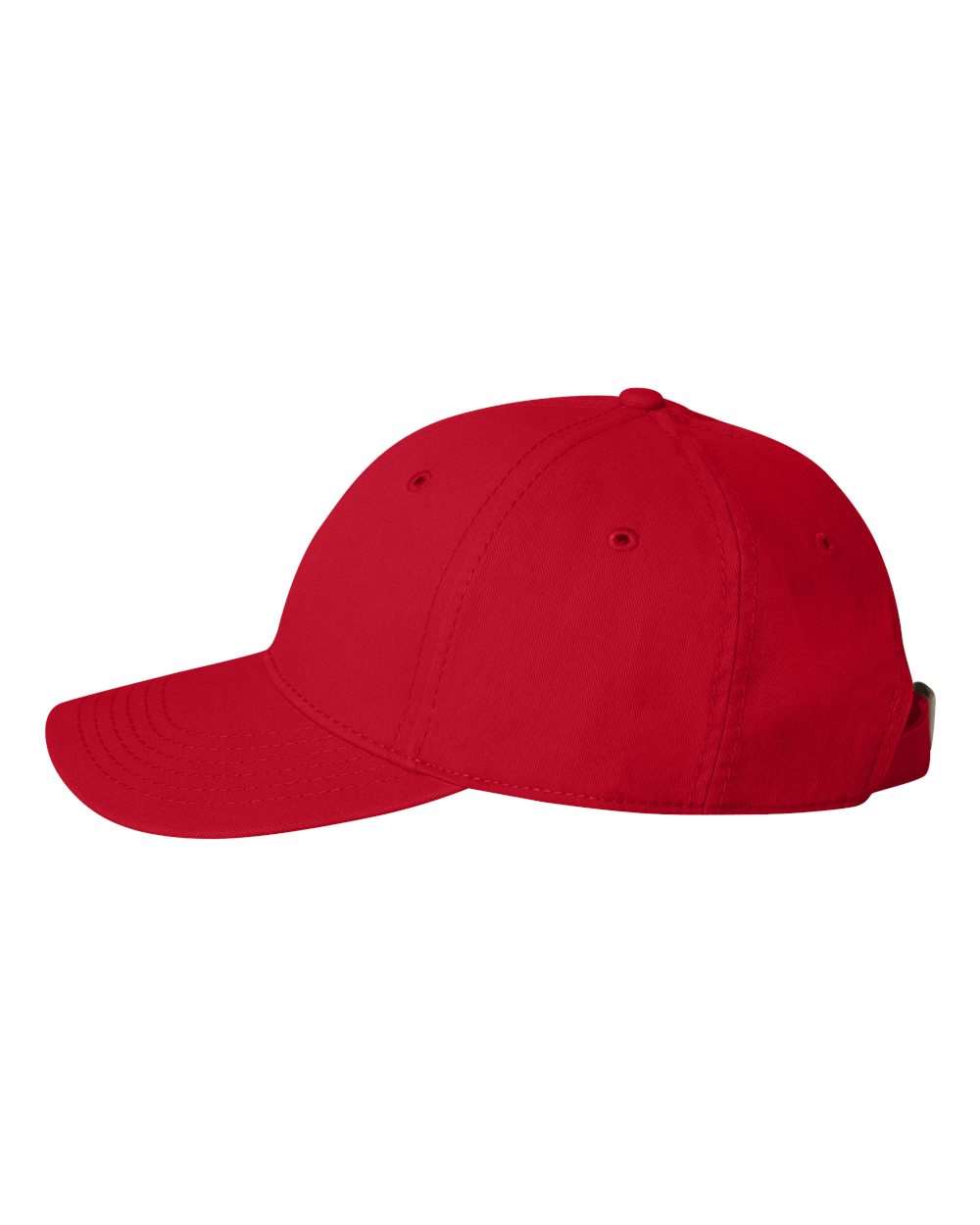 Left View of Red Structured Cap - AH30