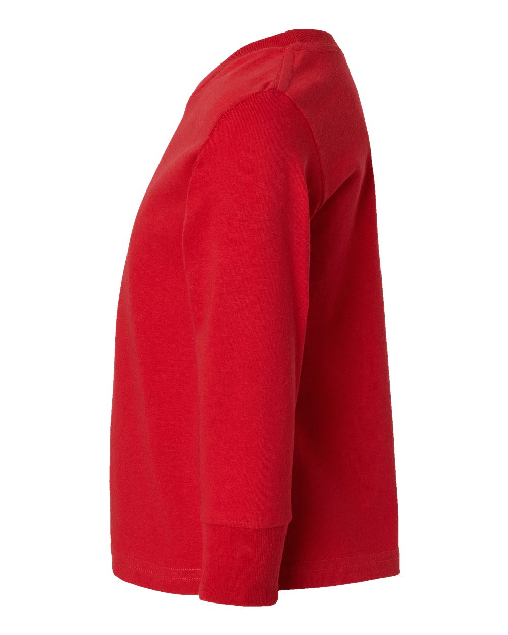 Left View of Red Toddler Cotton Jersey Long Sleeve Tee - 3311