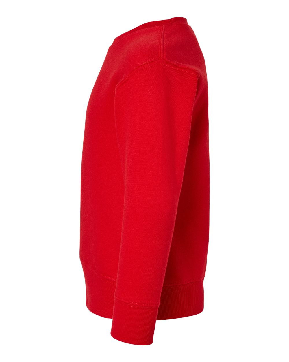 Left View of Red Toddler Fleece Crewneck Sweatshirt - 3317