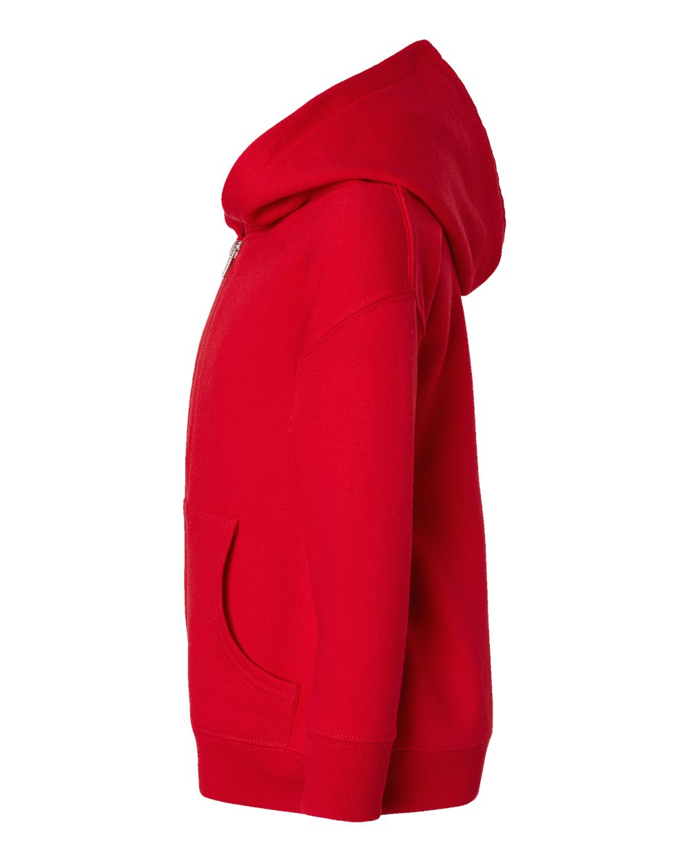 Left View of Red Toddler Full-Zip Fleece Hoodie - 3346