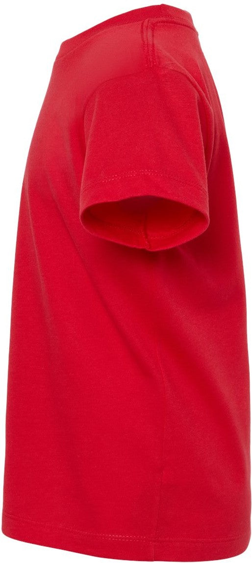 Left View of Red Toddler Jersey Tee - 3001T