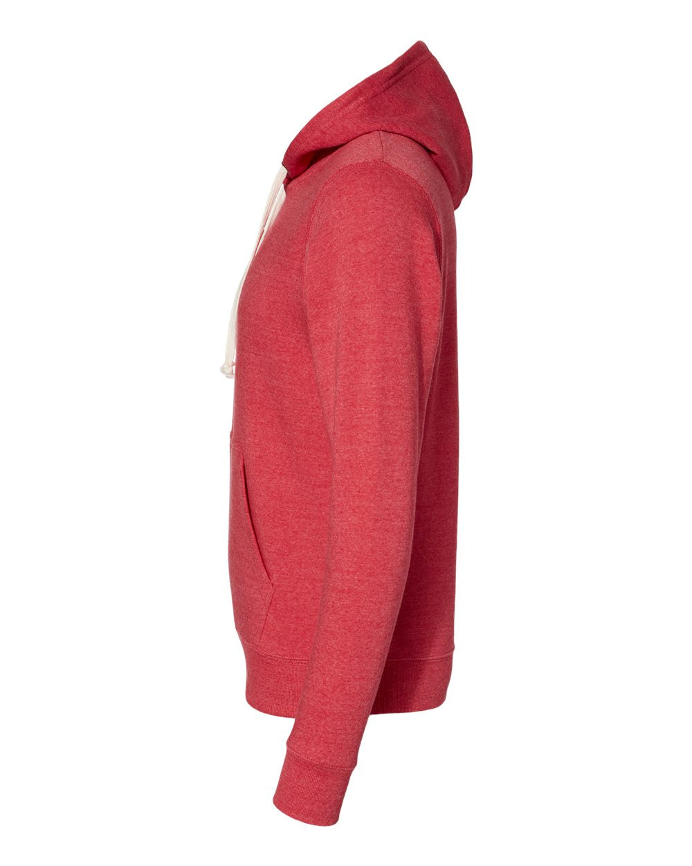Left View of Red Triblend Triblend Fleece Hooded Sweatshirt - 8871