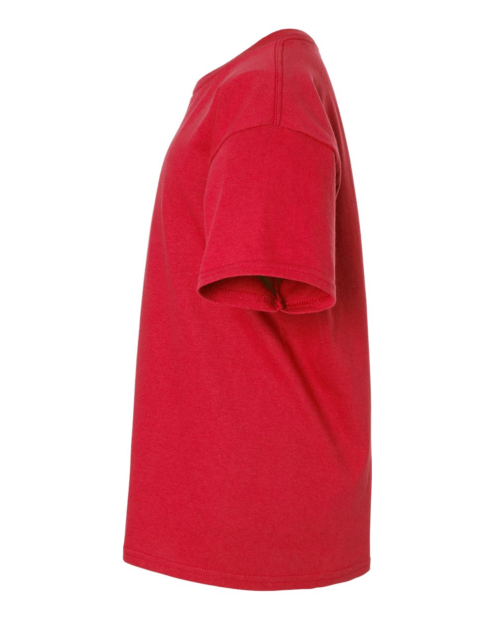 Left View of Red Ultra Cotton® Youth T-Shirt - 2000B