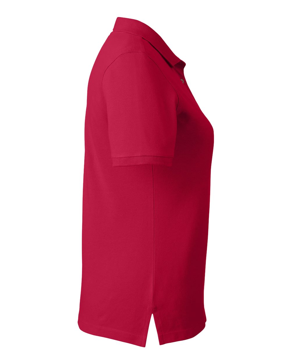 Left View of Red Women's Cotton Polo - M200W
