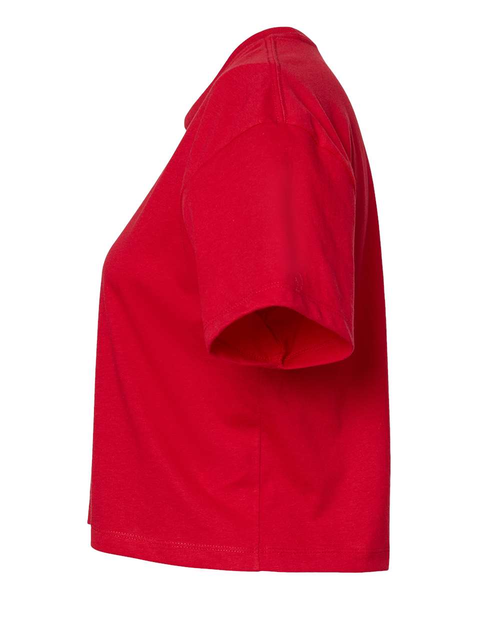 Left View of Red Women's Ideal Crop Top - 1580