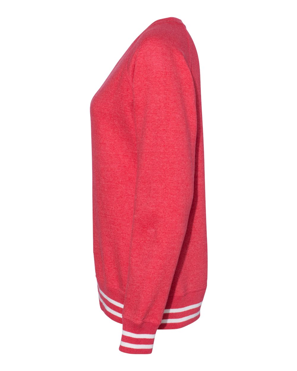 Left View of Red Women’s Relay Crewneck Sweatshirt - 8652