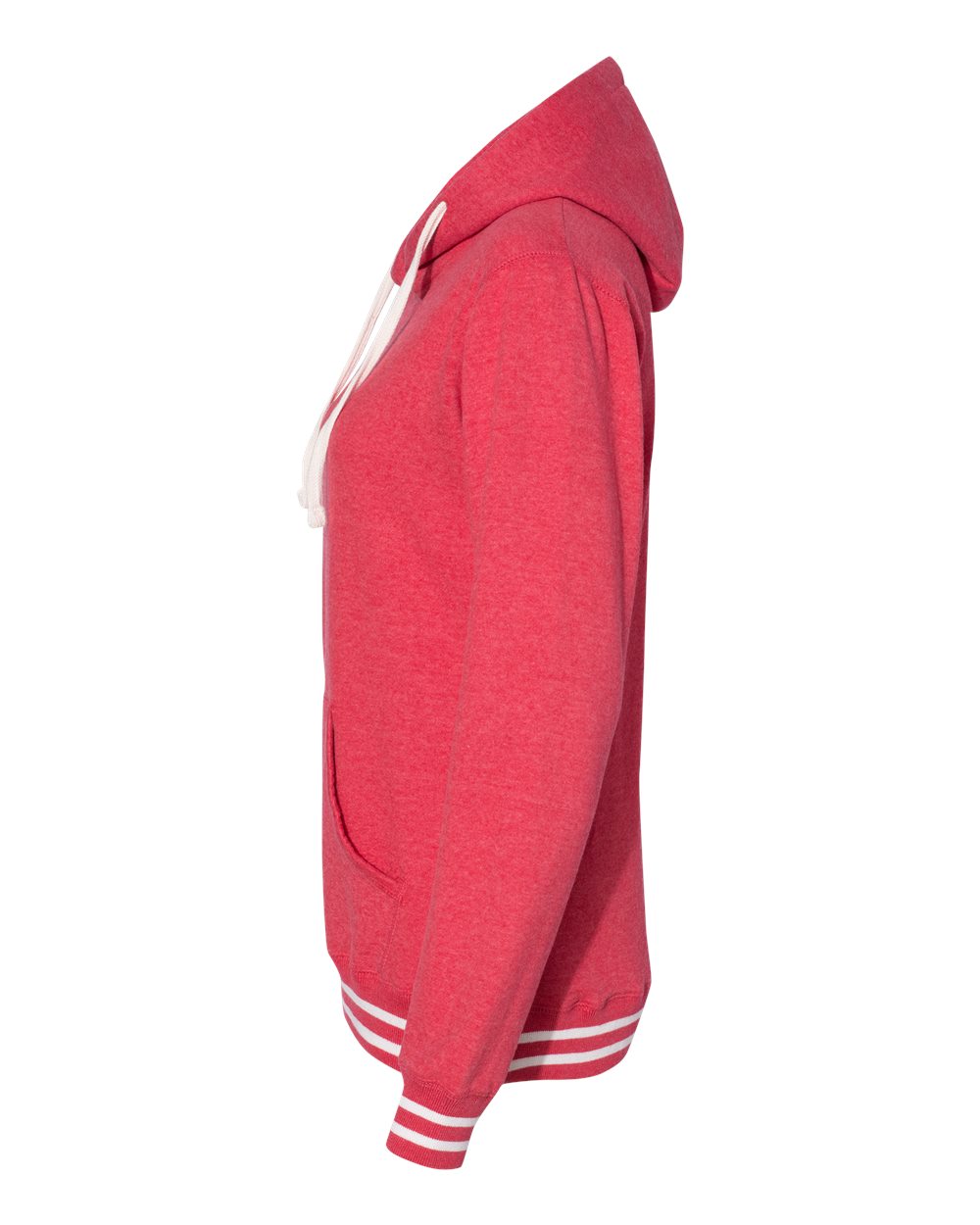 Left View of Red Women’s Relay Hooded Sweatshirt - 8651